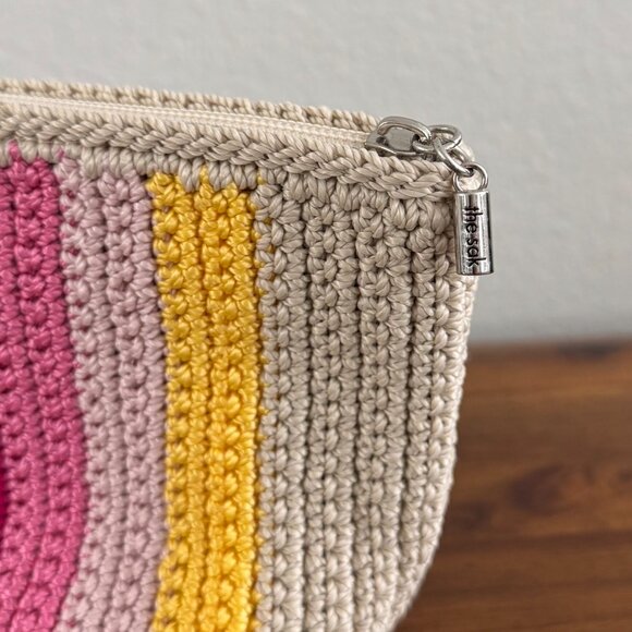 The Sak - Hand Crochet Essential Pouch in Beach Stripe - Picture 4 of 10